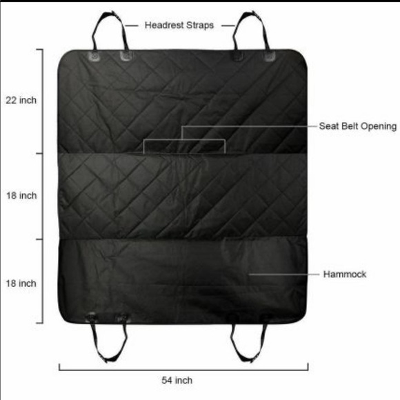 Seat Cover Rear Back Car Pet Dog Travel Waterproof Bench Protector Luxury -Black - Picture 5 of 5